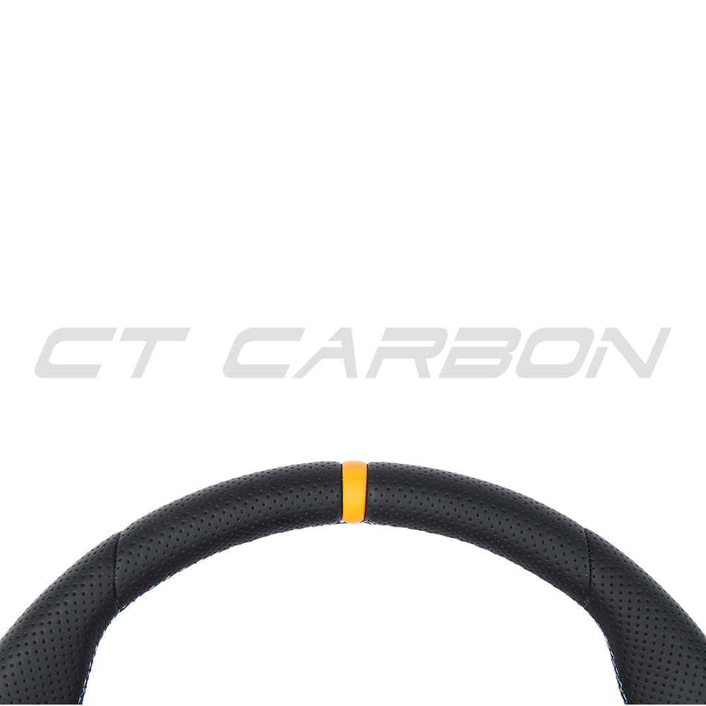 BMW Gxx LCI FULL LEATHER FLAT BOTTOM CUSTOM STEERING WHEEL-Custom Steering Wheels-CT CARBON-CT Carbon - High-quality carbon fiber and gloss black aerodynamic parts for premium sports and luxury vehicles.
