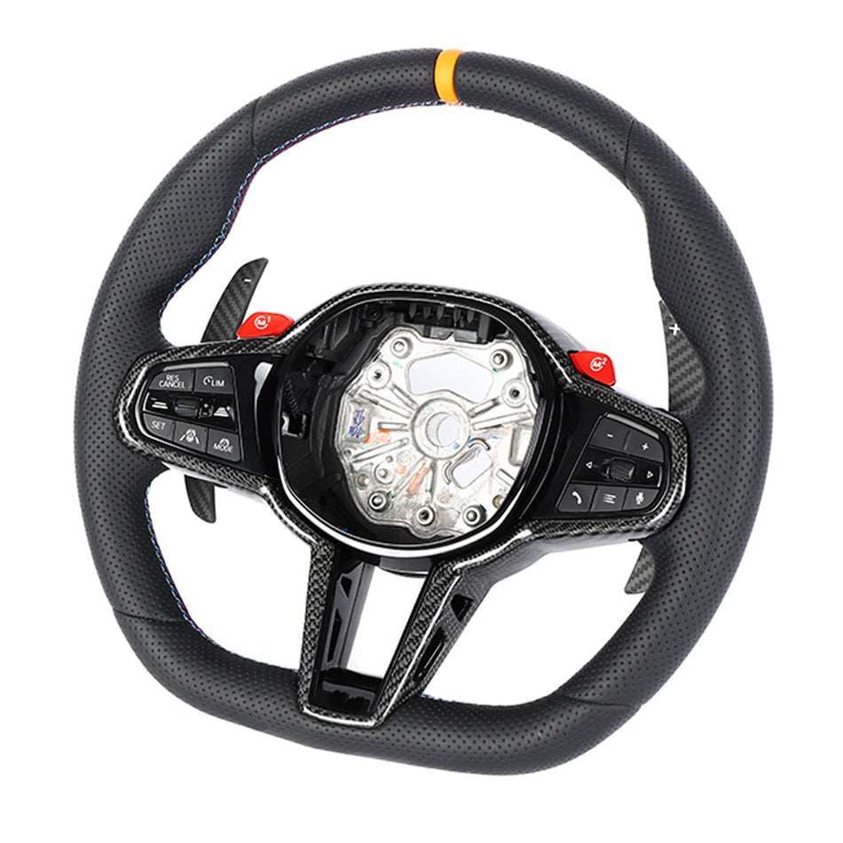 BMW Gxx LCI FULL LEATHER FLAT BOTTOM CUSTOM STEERING WHEEL