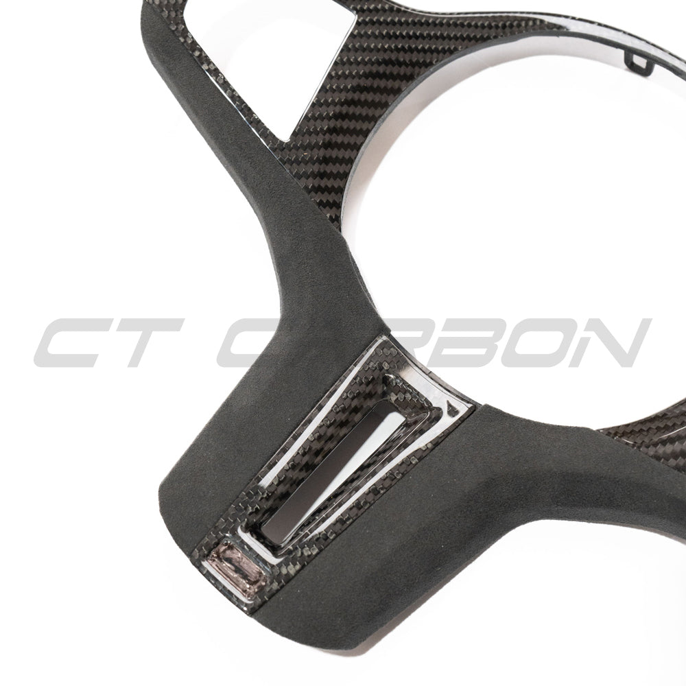 BMW Gxx M CAR CARBON FIBRE STEERING WHEEL TRIM-Accessories-CT CARBON-CT Carbon - High-quality carbon fiber and gloss black aerodynamic parts for premium sports and luxury vehicles.