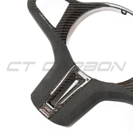 BMW Gxx M CAR CARBON FIBRE STEERING WHEEL TRIM-Accessories-CT CARBON-CT Carbon - High-quality carbon fiber and gloss black aerodynamic parts for premium sports and luxury vehicles.