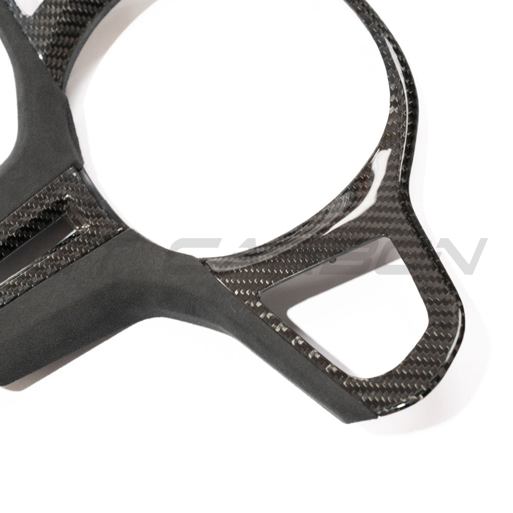 BMW Gxx M CAR CARBON FIBRE STEERING WHEEL TRIM-Accessories-CT CARBON-CT Carbon - High-quality carbon fiber and gloss black aerodynamic parts for premium sports and luxury vehicles.
