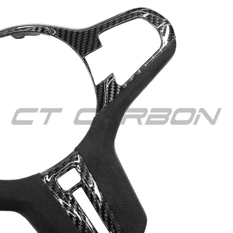 BMW Gxx M CAR CARBON FIBRE STEERING WHEEL TRIM - HEATING - PRE-LCI-Accessories-CT CARBON-CT Carbon - High-quality carbon fiber and gloss black aerodynamic parts for premium sports and luxury vehicles.