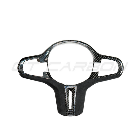 BMW Gxx M CAR CARBON FIBRE STEERING WHEEL TRIM - PRE-LCI-Accessories-CT CARBON-CT Carbon - High-quality carbon fiber and gloss black aerodynamic parts for premium sports and luxury vehicles.