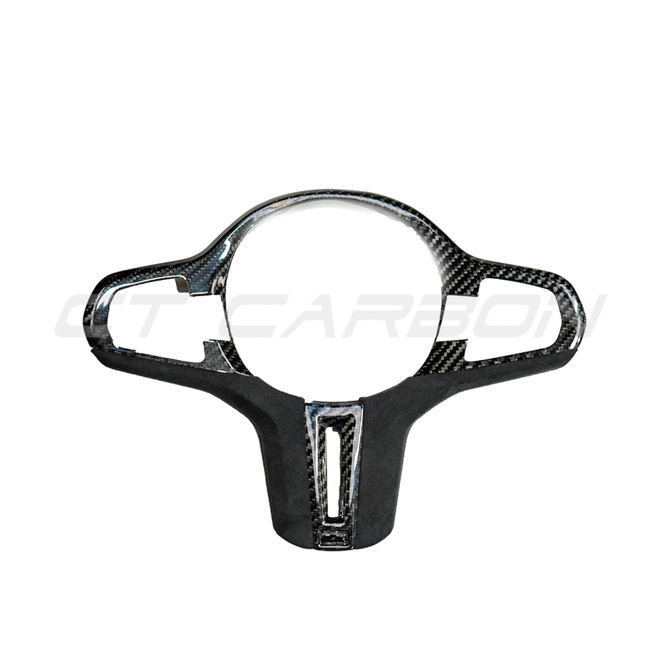 BMW Gxx M CAR CARBON FIBRE STEERING WHEEL TRIM - PRE-LCI-Accessories-CT CARBON-CT Carbon - High-quality carbon fiber and gloss black aerodynamic parts for premium sports and luxury vehicles.