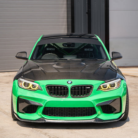 BMW M2 F87 N55 (OG) CARBON FIBRE FRONT BUMPER CORNERS-Accessories-CT CARBON-CT Carbon - High-quality carbon fiber and gloss black aerodynamic parts for premium sports and luxury vehicles.