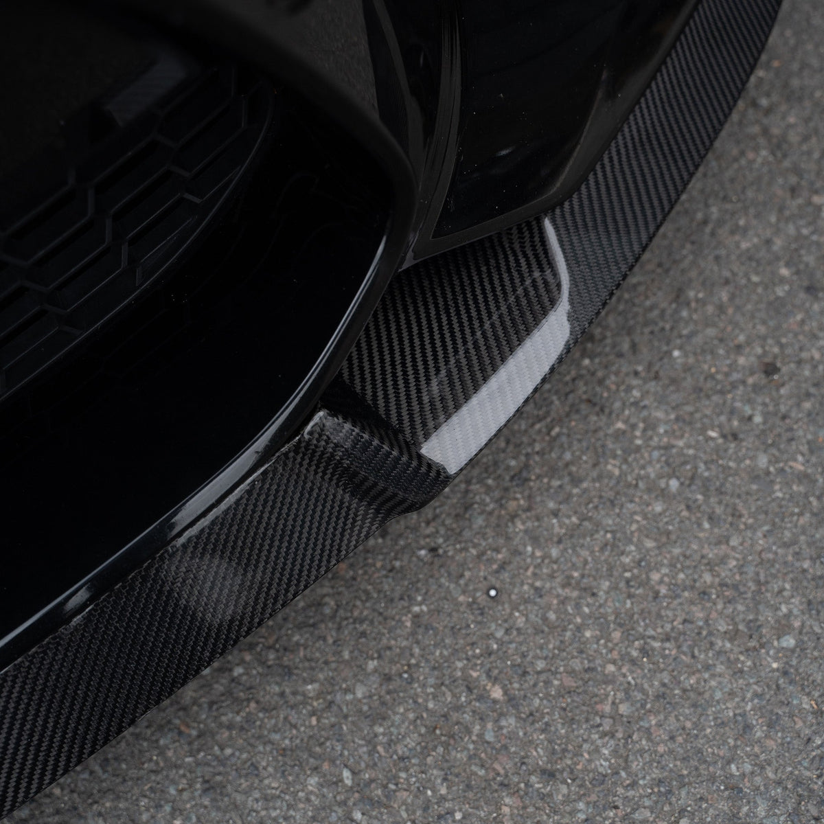 BMW M2 F87 N55(OG) CARBON FIBRE SPLITTER - M4 CS STYLE-Splitter-CT CARBON-CT Carbon - High-quality carbon fiber and gloss black aerodynamic parts for premium sports and luxury vehicles.