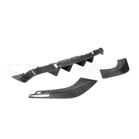 BMW M2 / M2C F87 CARBON FIBRE DIFFUSER - V STYLE-Diffuser-CT CARBON-CT Carbon - High-quality carbon fiber and gloss black aerodynamic parts for premium sports and luxury vehicles.