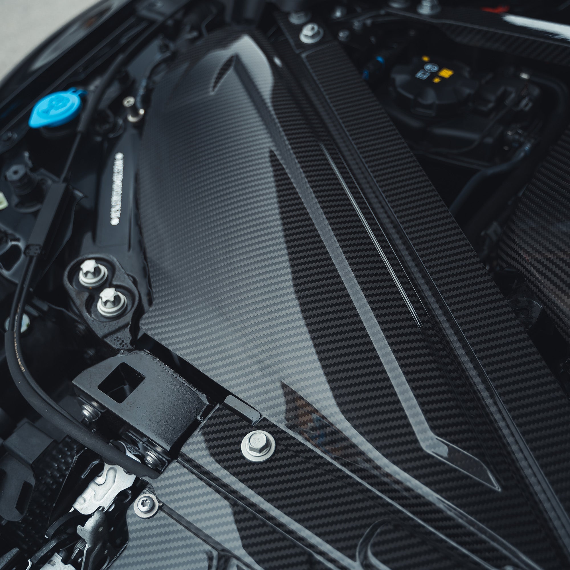 BMW M2 M3 & M4 G87/G80/G81/G82/G83 CARBON FIBRE AIR INTAKE COVER-Accessories-CT CARBON-CT Carbon - High-quality carbon fiber and gloss black aerodynamic parts for premium sports and luxury vehicles.
