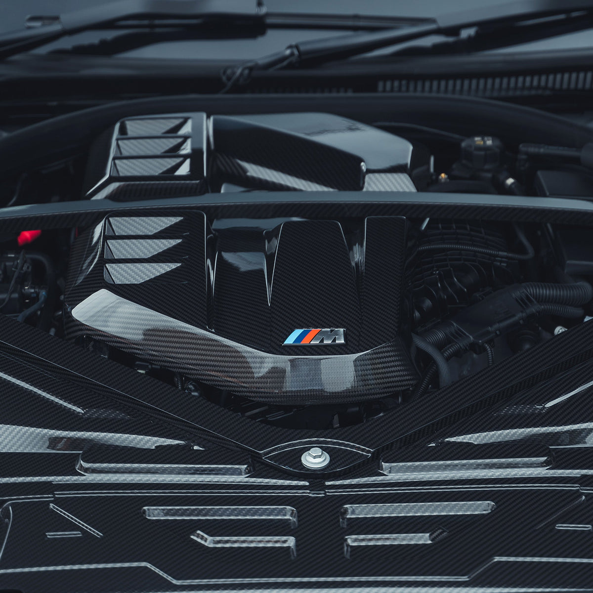 BMW M2 M3 & M4 G87/G80/G81/G82/G83 CARBON FIBRE ENGINE COVER-Accessories-CT CARBON-CT Carbon - High-quality carbon fiber and gloss black aerodynamic parts for premium sports and luxury vehicles.
