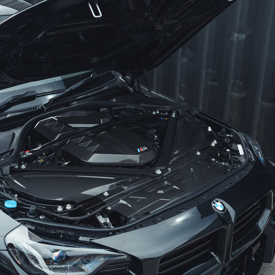 BMW M2 M3 & M4 G87/G80/G81/G82/G83 CARBON FIBRE ENGINE DRESS UP KIT-Accessories-CT CARBON-CT Carbon - High-quality carbon fiber and gloss black aerodynamic parts for premium sports and luxury vehicles.