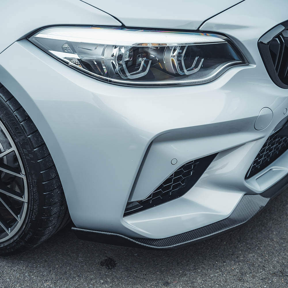 BMW M2C F87 CARBON FIBRE SPLITTER - CS STYLE-Splitter-CT CARBON-CT Carbon - High-quality carbon fiber and gloss black aerodynamic parts for premium sports and luxury vehicles.