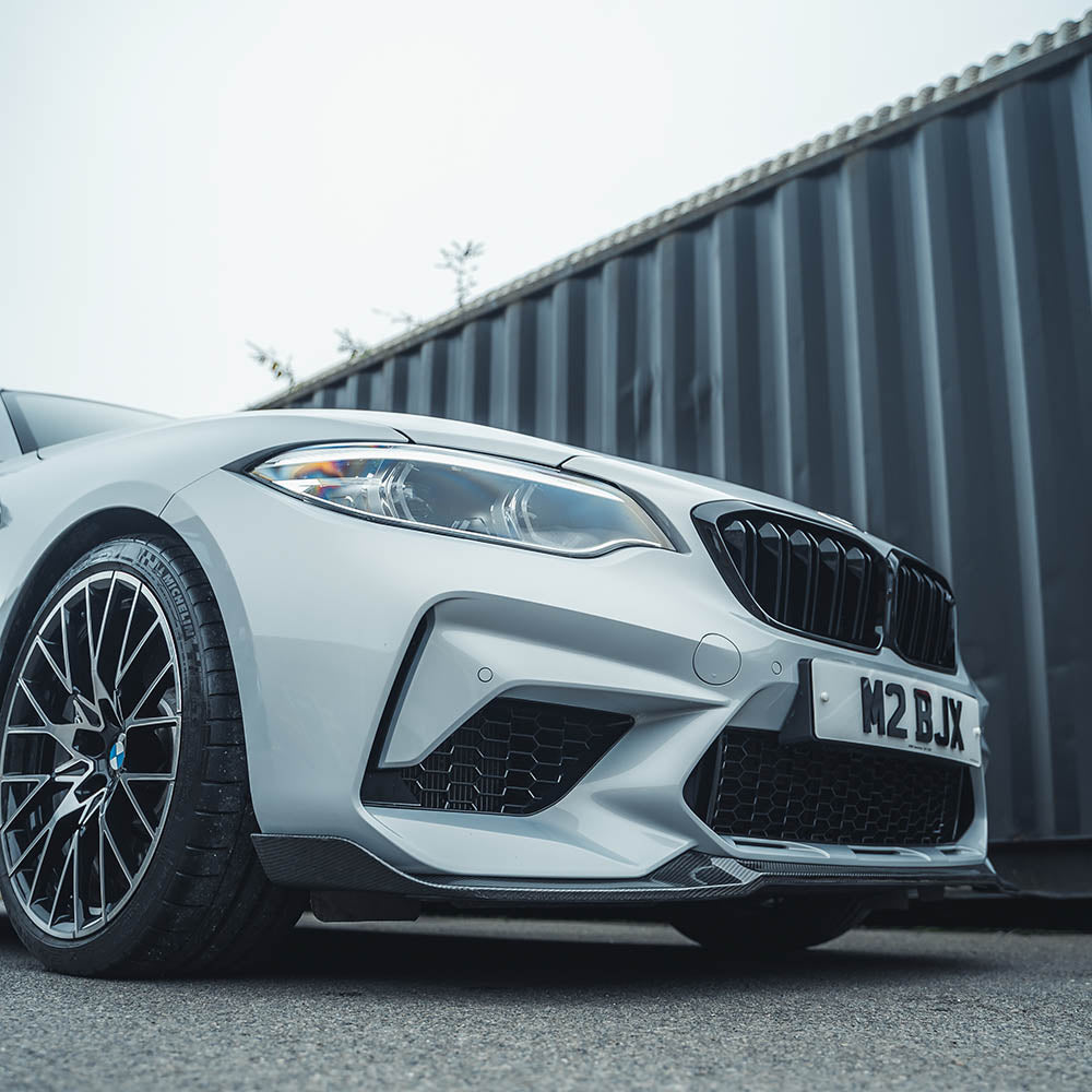 BMW M2C F87 CARBON FIBRE SPLITTER - CS STYLE-Splitter-CT CARBON-CT Carbon - High-quality carbon fiber and gloss black aerodynamic parts for premium sports and luxury vehicles.