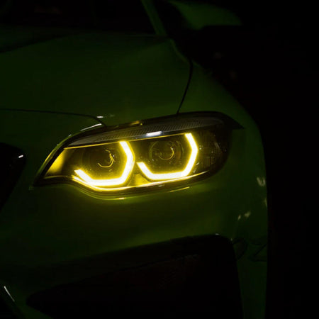 BMW M2/M2C F87 LCI YELLOW ADAPTIVE DRL MODULE SET (2018-2021)-DRL-CT CARBON-CT Carbon - High-quality carbon fiber and gloss black aerodynamic parts for premium sports and luxury vehicles.
