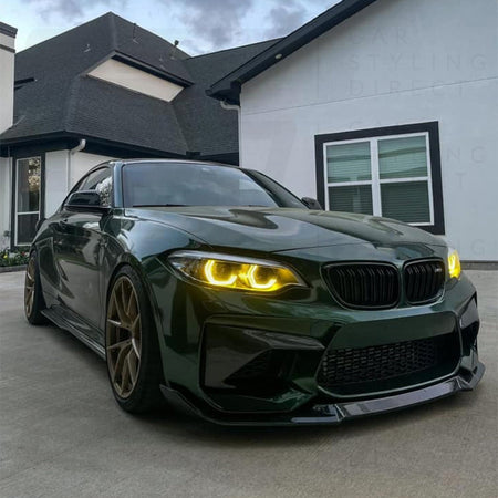 BMW M2/M2C F87 LCI YELLOW ADAPTIVE DRL MODULE SET (2018-2021)-DRL-CT CARBON-CT Carbon - High-quality carbon fiber and gloss black aerodynamic parts for premium sports and luxury vehicles.