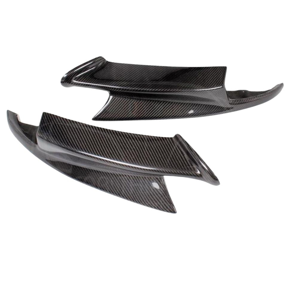 BMW M3 E92/E90 CARBON FRONT CANARD SPLITTERS - MP STYLE-Splitter-CT CARBON-CT Carbon - High-quality carbon fiber and gloss black aerodynamic parts for premium sports and luxury vehicles.