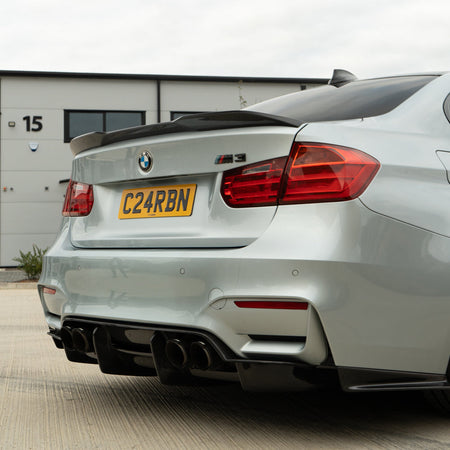 BMW M3/M4 (F80 F82 F83) CARBON FIBRE DIFFUSER - PS STYLE-Diffuser-CT CARBON-CT Carbon - High-quality carbon fiber and gloss black aerodynamic parts for premium sports and luxury vehicles.