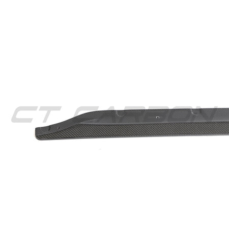 BMW M3 G80/G81 CARBON FIBRE SIDE SKIRT EXTENSIONS-Side Skirts-CT CARBON-CT Carbon - High-quality carbon fiber and gloss black aerodynamic parts for premium sports and luxury vehicles.