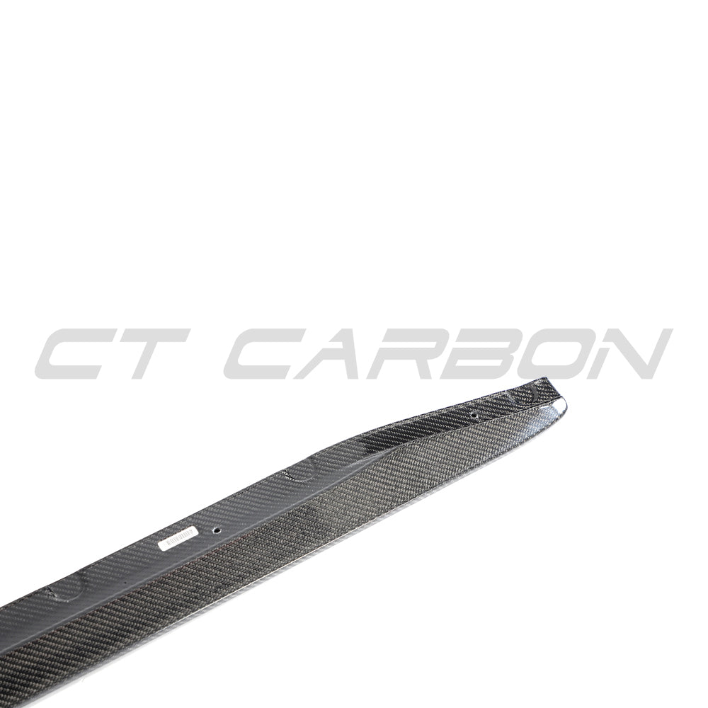 BMW M3 G80/G81 CARBON FIBRE SIDE SKIRT EXTENSIONS-Side Skirts-CT CARBON-CT Carbon - High-quality carbon fiber and gloss black aerodynamic parts for premium sports and luxury vehicles.
