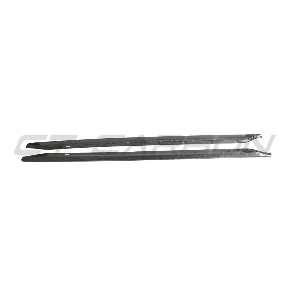 BMW M3 G80/G81 CARBON FIBRE SIDE SKIRT EXTENSIONS-Side Skirts-CT CARBON-CT Carbon - High-quality carbon fiber and gloss black aerodynamic parts for premium sports and luxury vehicles.