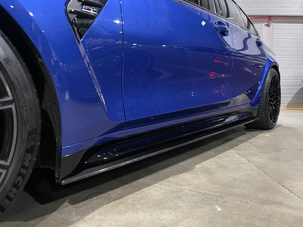 CT CARBON FULL KIT BMW M3 G80/G81 CARBON FIBRE SIDE SKIRT EXTENSIONS - CT DESIGN