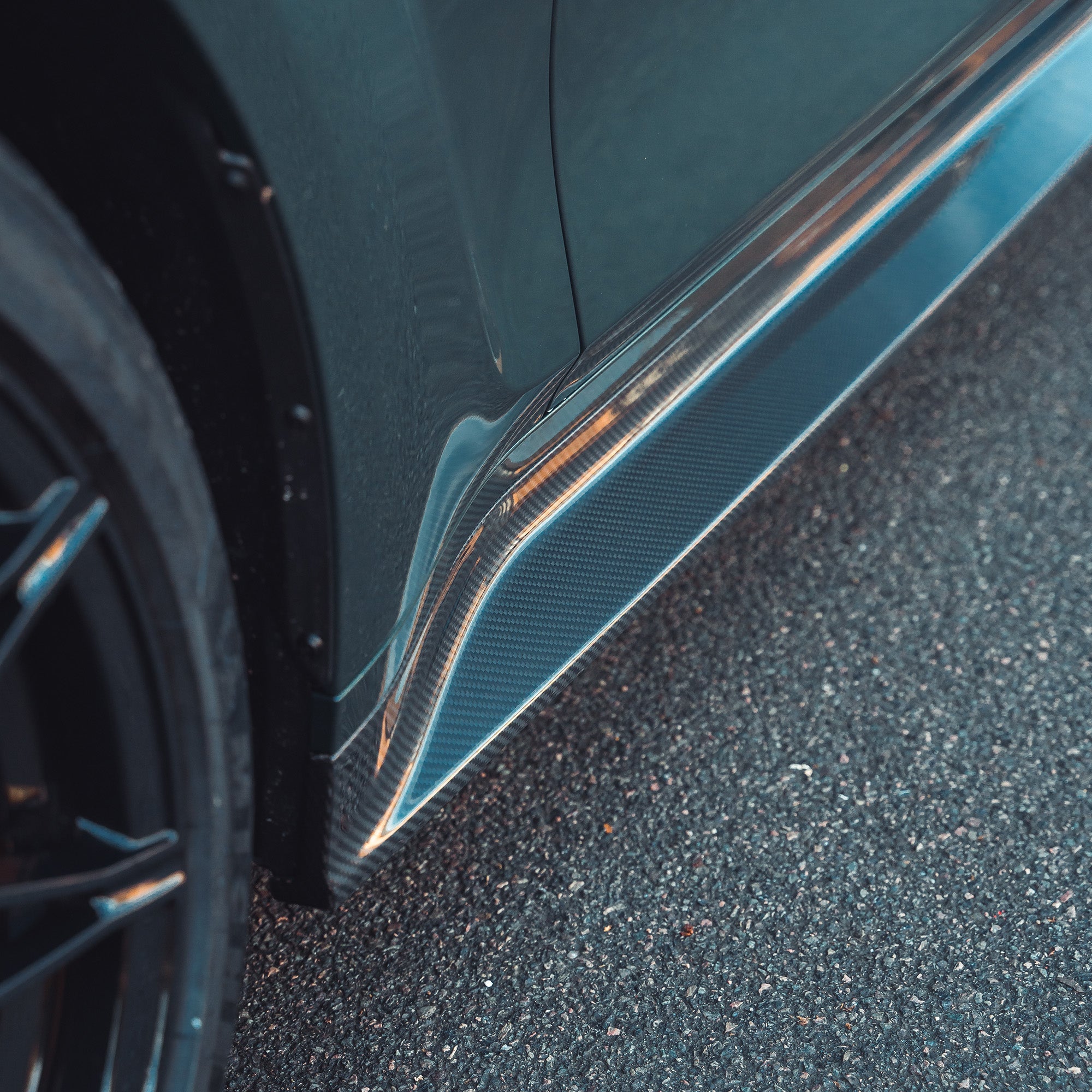 BMW M3 G80/G81 CARBON FIBRE SIDE SKIRT REPLACEMENT - V3-Side Skirts-CT CARBON-CT Carbon - High-quality carbon fiber and gloss black aerodynamic parts for premium sports and luxury vehicles.