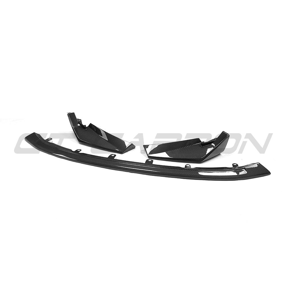 BMW M3 & M4 G80/G81/G82/G83 CARBON FIBRE SPLITTER - CSL STYLE-Splitter-CT CARBON-CT Carbon - High-quality carbon fiber and gloss black aerodynamic parts for premium sports and luxury vehicles.