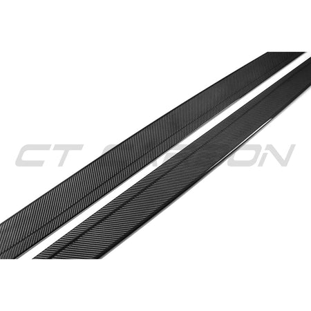 BMW M3/M4 (F80 F82 F83) 2014-2020 PRE-PREG CARBON FIBRE SIDE SKIRTS-Side Skirts-CT CARBON-CT Carbon - High-quality carbon fiber and gloss black aerodynamic parts for premium sports and luxury vehicles.