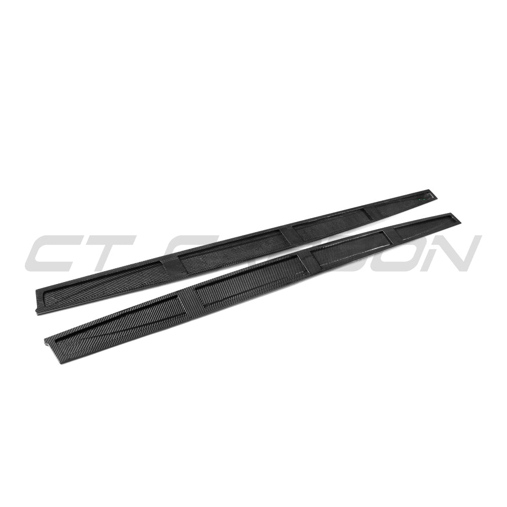 BMW M3/M4 (F80 F82 F83) 2014-2020 PRE-PREG CARBON FIBRE SIDE SKIRTS-Side Skirts-CT CARBON-CT Carbon - High-quality carbon fiber and gloss black aerodynamic parts for premium sports and luxury vehicles.