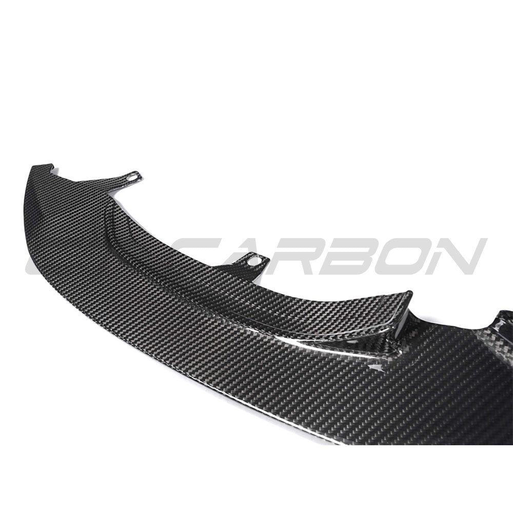 BMW M3/M4 (F80 F82 F83) PRE-PREG CARBON FIBRE SPLITTER - GT STYLE-Splitter-CT CARBON-CT Carbon - High-quality carbon fiber and gloss black aerodynamic parts for premium sports and luxury vehicles.