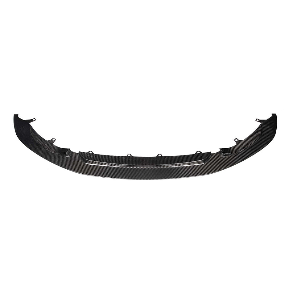 BMW M3/M4 (F80 F82 F83) PRE-PREG CARBON FIBRE SPLITTER - GT STYLE-Splitter-CT CARBON-CT Carbon - High-quality carbon fiber and gloss black aerodynamic parts for premium sports and luxury vehicles.