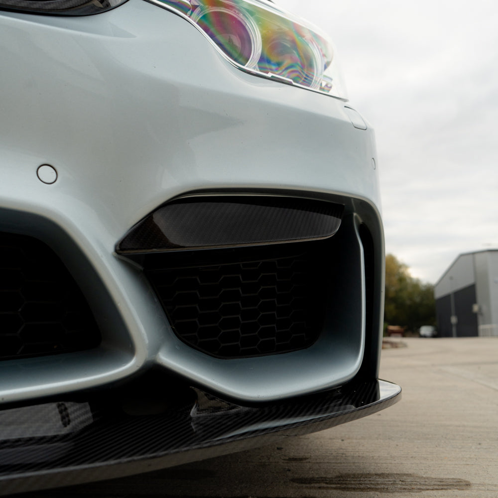 BMW M3/M4 (F80 F82 F83) UPPER FRONT CARBON FIBRE CANARDS-Accessories-CT CARBON-CT Carbon - High-quality carbon fiber and gloss black aerodynamic parts for premium sports and luxury vehicles.