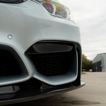 BMW M3/M4 (F80 F82 F83) UPPER FRONT CARBON FIBRE CANARDS-Accessories-CT CARBON-CT Carbon - High-quality carbon fiber and gloss black aerodynamic parts for premium sports and luxury vehicles.