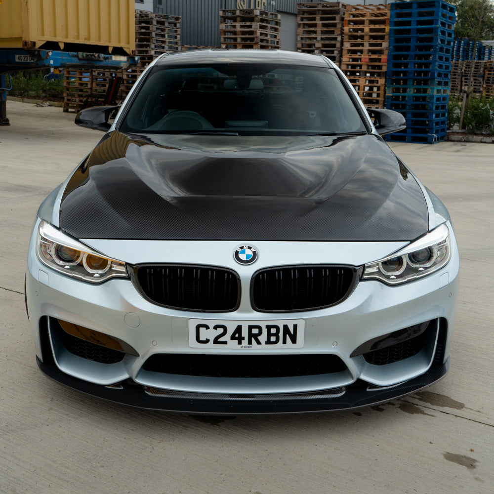BMW M3/M4 (F80 F82 F83) UPPER FRONT CARBON FIBRE CANARDS-Accessories-CT CARBON-CT Carbon - High-quality carbon fiber and gloss black aerodynamic parts for premium sports and luxury vehicles.