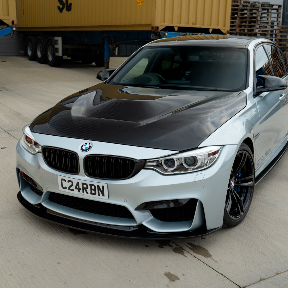 BMW M3/M4 (F80 F82 F83) UPPER FRONT CARBON FIBRE CANARDS-Accessories-CT CARBON-CT Carbon - High-quality carbon fiber and gloss black aerodynamic parts for premium sports and luxury vehicles.