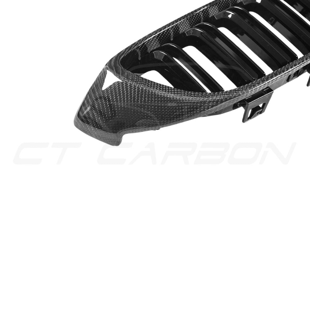 BMW M3/M4 F80/F82/F83 CARBON FIBRE FRONT GRILLES-Grille-CT CARBON-CT Carbon - High-quality carbon fiber and gloss black aerodynamic parts for premium sports and luxury vehicles.