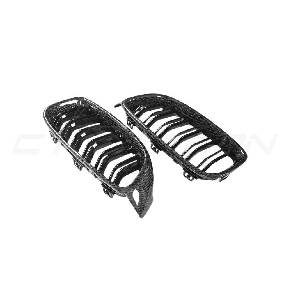 BMW M3/M4 F80/F82/F83 CARBON FIBRE FRONT GRILLES-Grille-CT CARBON-CT Carbon - High-quality carbon fiber and gloss black aerodynamic parts for premium sports and luxury vehicles.