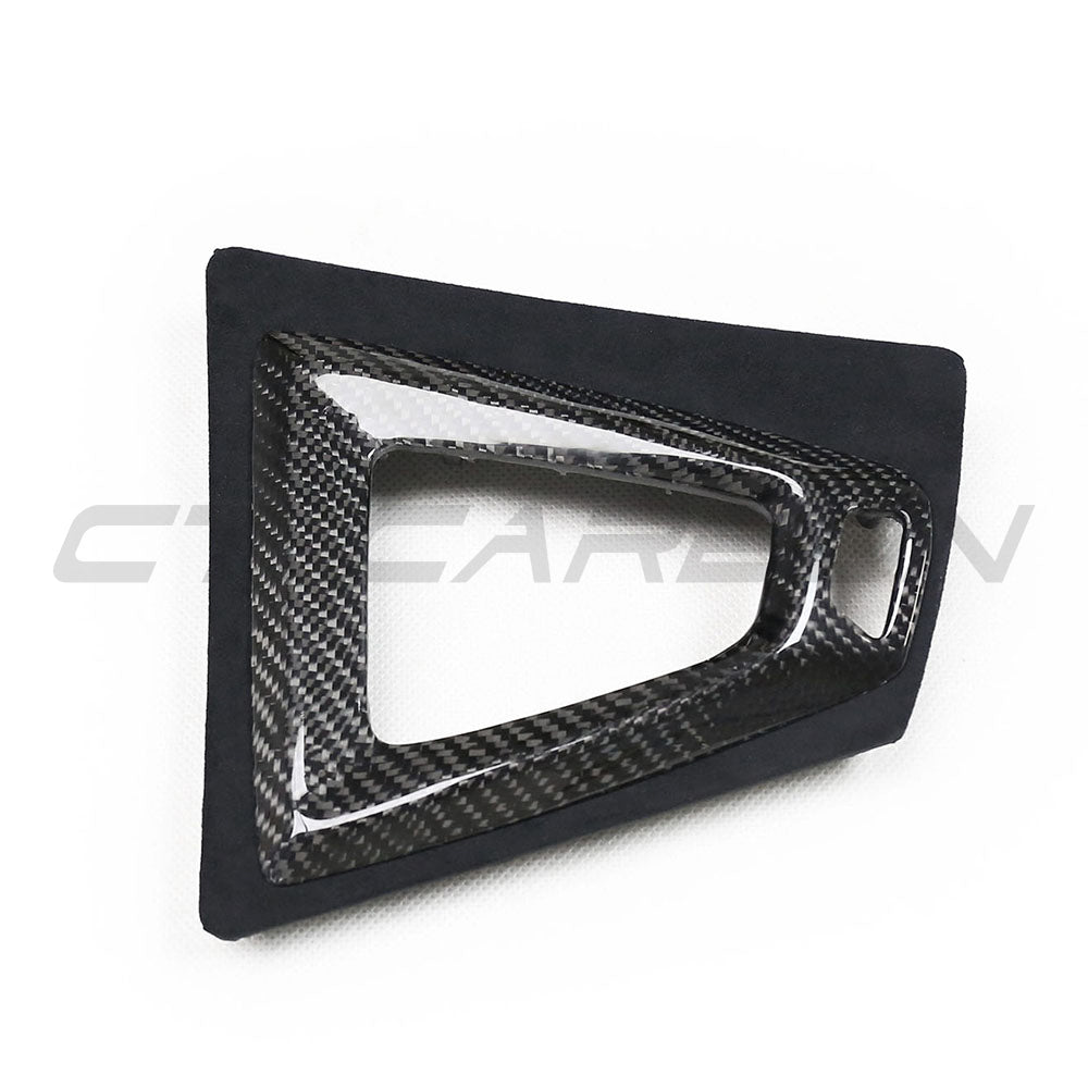 BMW M3/M4 F80/F82/F83/F87 ALCANTARA & CARBON SHIFTER SURROUND (LHD)-Accessories-CT CARBON-CT Carbon - High-quality carbon fiber and gloss black aerodynamic parts for premium sports and luxury vehicles.