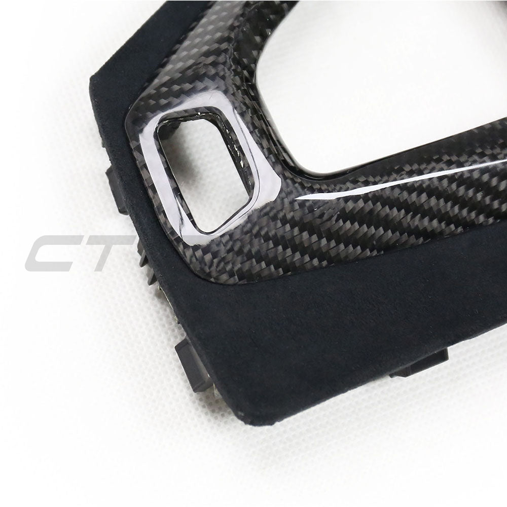 BMW M3/M4 F80/F82/F83/F87 ALCANTARA & CARBON SHIFTER SURROUND (LHD)-Accessories-CT CARBON-CT Carbon - High-quality carbon fiber and gloss black aerodynamic parts for premium sports and luxury vehicles.