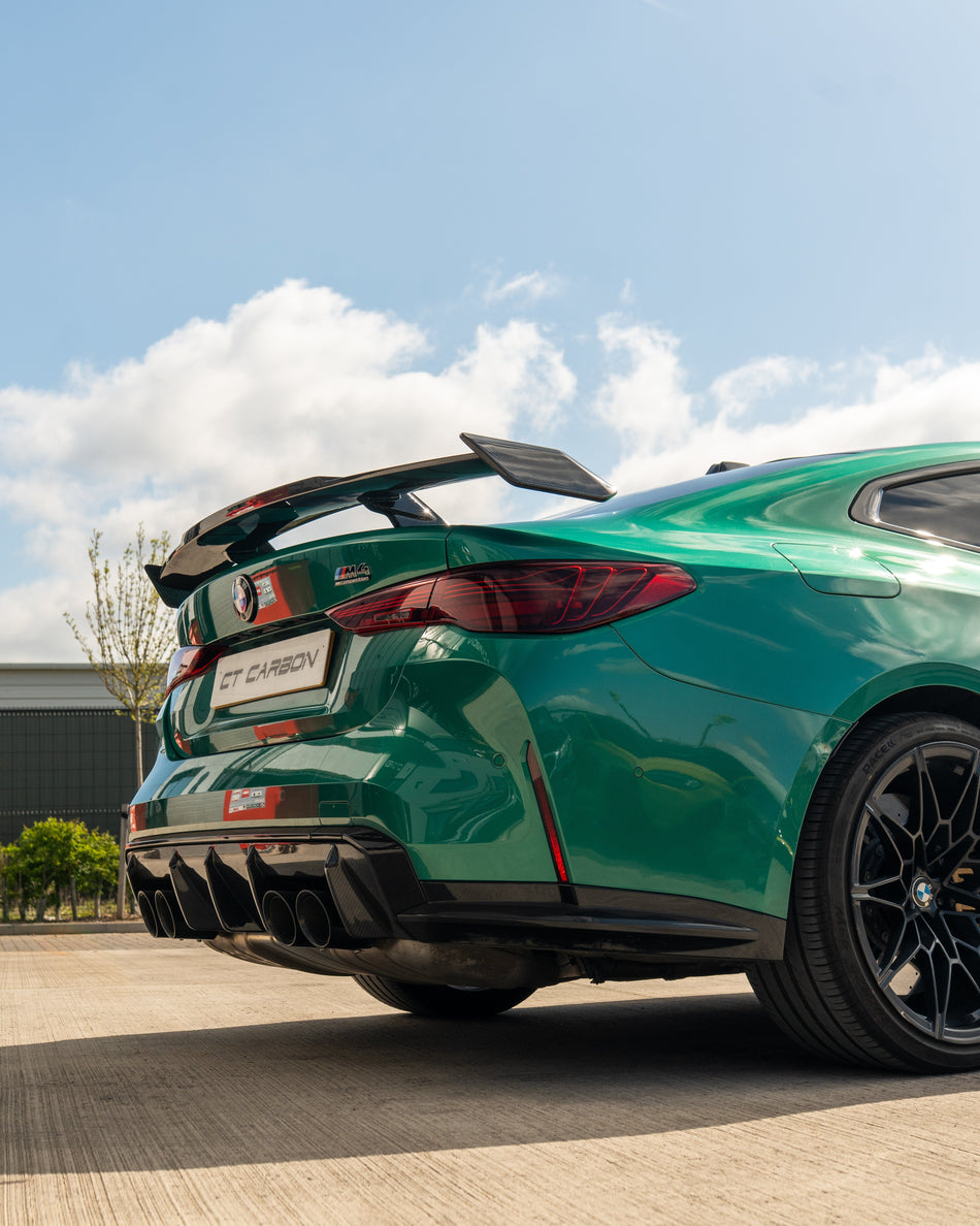 BMW M3/M4 (G80 G82) CARBON FIBRE WING - MP STYLE-Spoiler-CT CARBON-CT Carbon - High-quality carbon fiber and gloss black aerodynamic parts for premium sports and luxury vehicles.