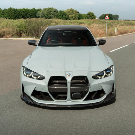 BMW M3/M4 G80/G81/G82/G83 CARBON FIBRE SPLITTER - CT DESIGN-Splitter-CT CARBON-CT Carbon - High-quality carbon fiber and gloss black aerodynamic parts for premium sports and luxury vehicles.