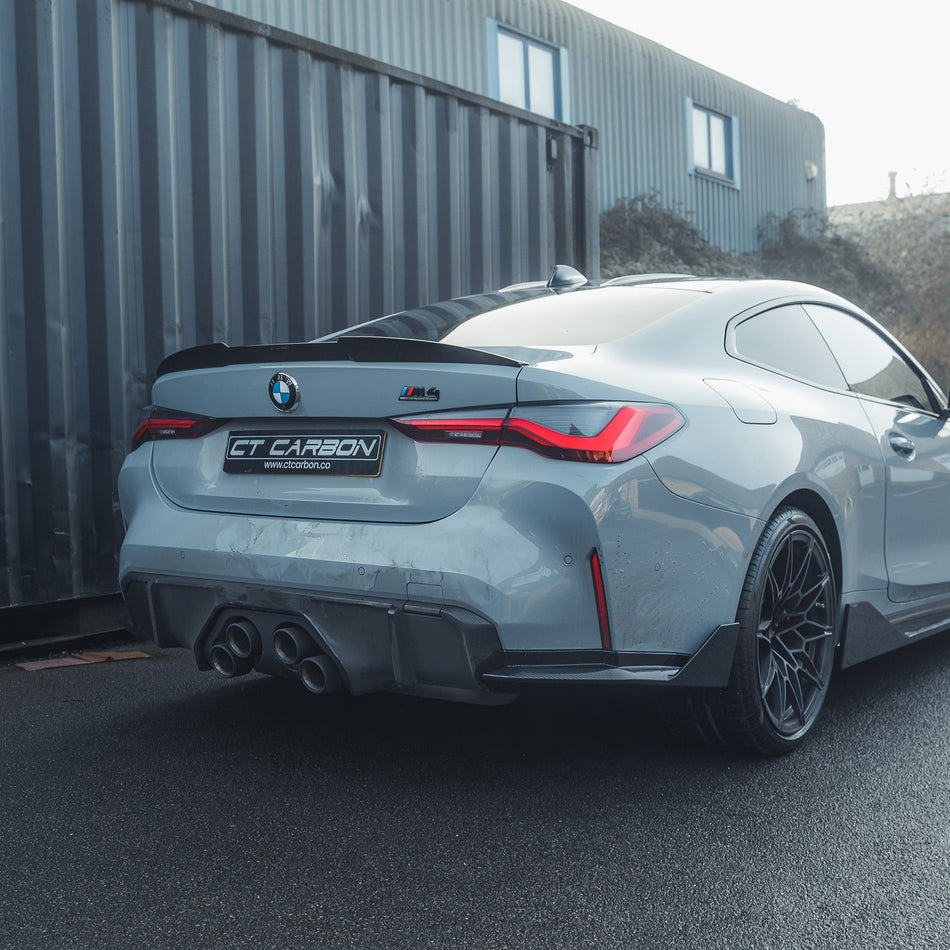 BMW M4/4 SERIES G82/G22 CARBON FIBRE SPOILER - CT DESIGN-Spoiler-CT CARBON-CT Carbon - High-quality carbon fiber and gloss black aerodynamic parts for premium sports and luxury vehicles.