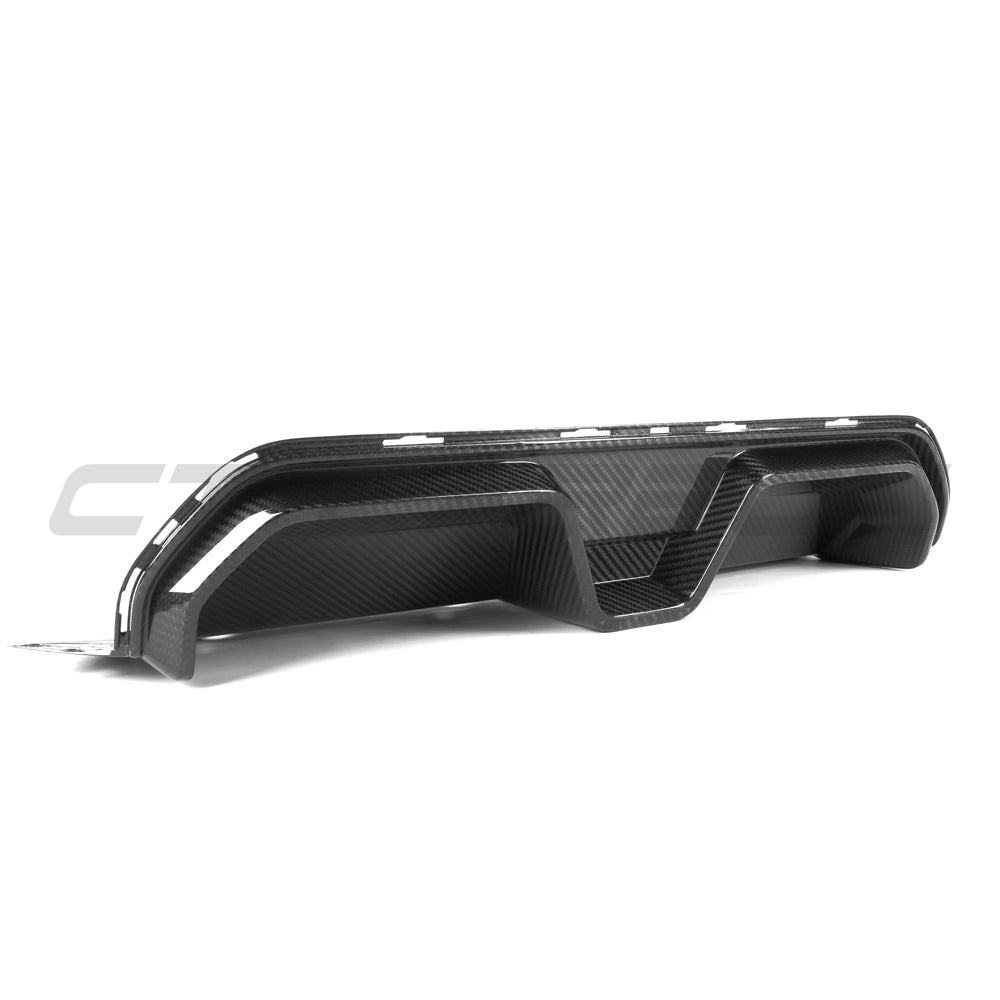 BMW M5 F90 2018-2024 PRE PREG CARBON FIBRE DIFFUSER - CS STYLE-Diffuser-CT CARBON-CT Carbon - High-quality carbon fiber and gloss black aerodynamic parts for premium sports and luxury vehicles.