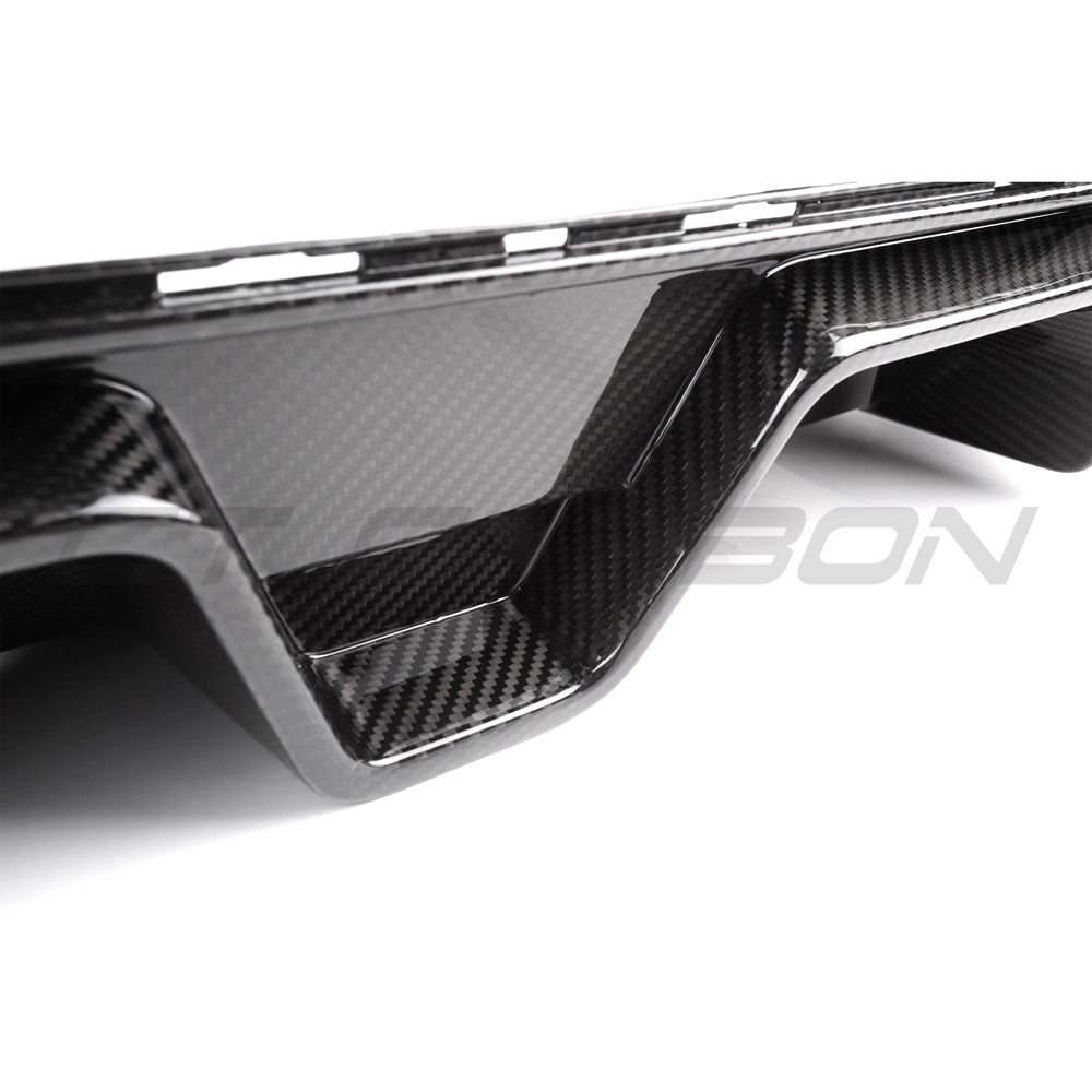 BMW M5 F90 2018-2024 PRE PREG CARBON FIBRE DIFFUSER - CS STYLE-Diffuser-CT CARBON-CT Carbon - High-quality carbon fiber and gloss black aerodynamic parts for premium sports and luxury vehicles.