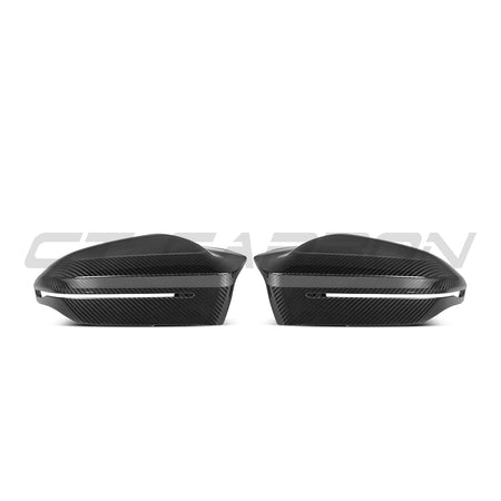 BMW M5 G90, 5 SERIES & i5 M60 G60 PRE-PREG CARBON FIBRE MIRRORS - RHD-Accessories-CT CARBON-CT Carbon - High-quality carbon fiber and gloss black aerodynamic parts for premium sports and luxury vehicles.