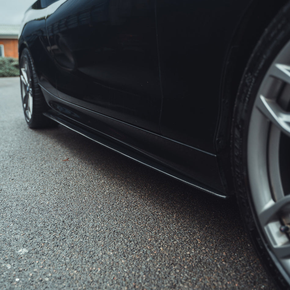 BMW 1 & 2 SERIES F20/F22/F23 CARBON FIBRE SIDE SKIRTS - MP STYLE-Side Skirts-CT CARBON-CT Carbon - High-quality carbon fiber and gloss black aerodynamic parts for premium sports and luxury vehicles.