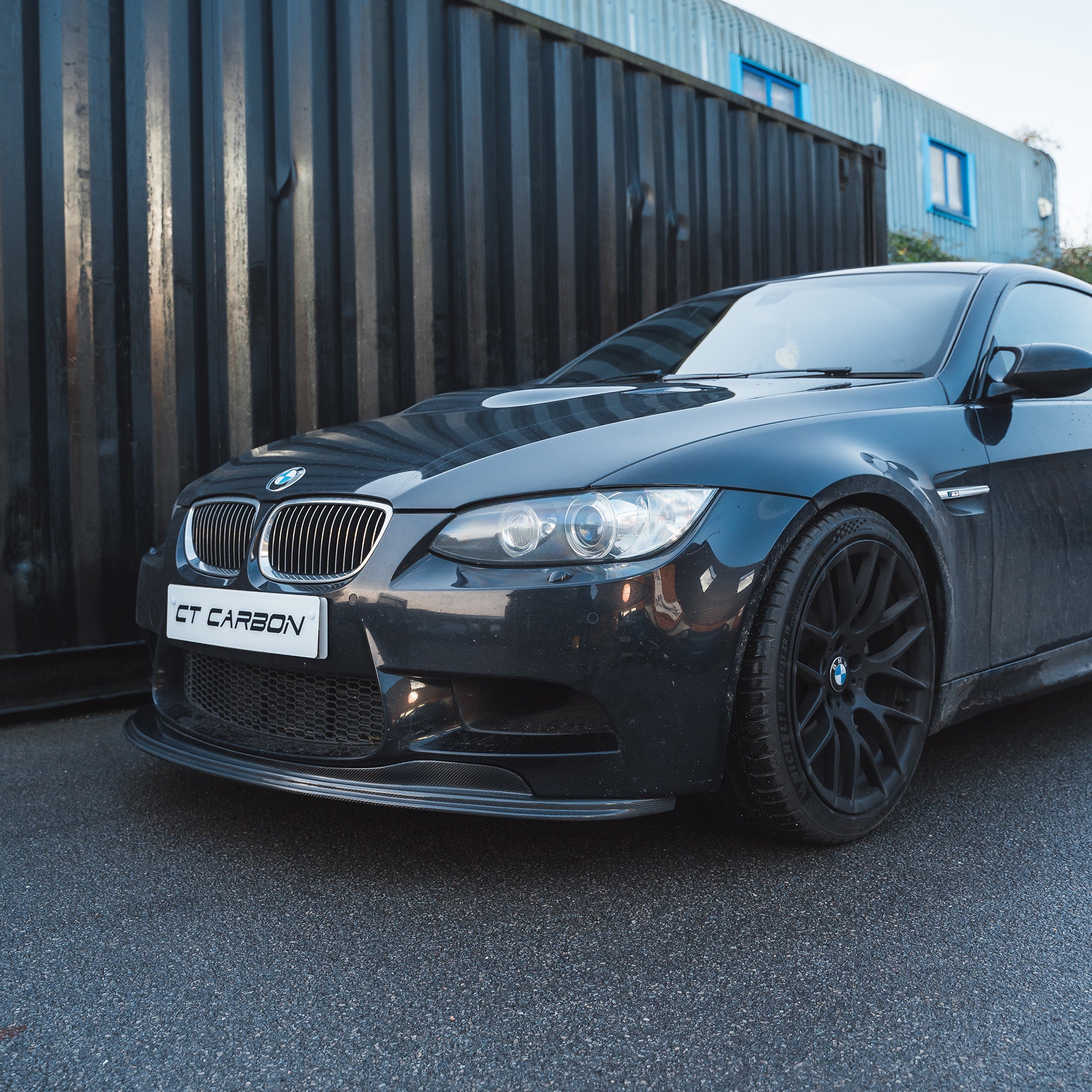BMW M3 (E92/E90) CARBON FIBRE SPLITTER - GTS STYLE-Splitter-CT CARBON-CT Carbon - High-quality carbon fiber and gloss black aerodynamic parts for premium sports and luxury vehicles.