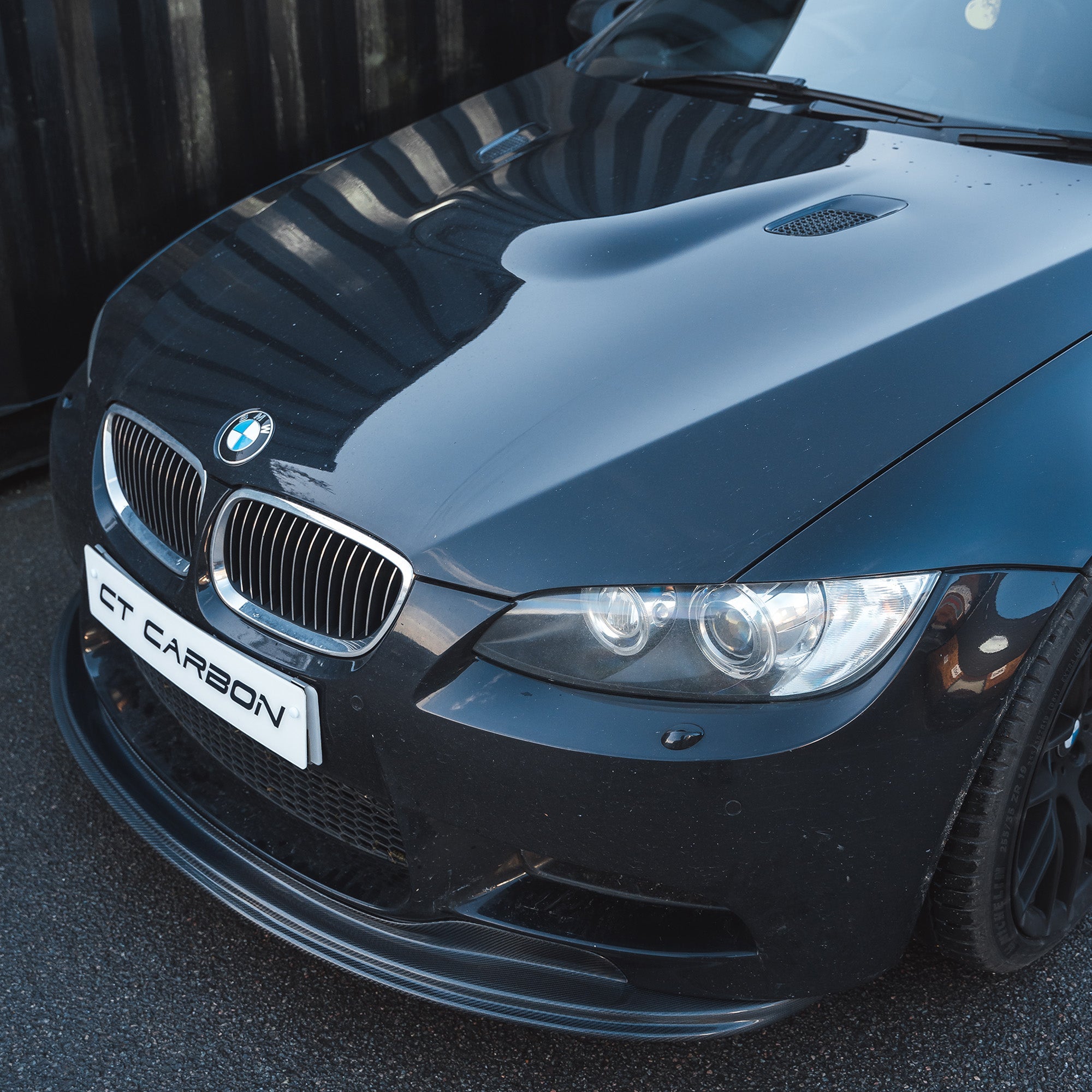 BMW M3 (E92/E90) CARBON FIBRE SPLITTER - GTS STYLE-Splitter-CT CARBON-CT Carbon - High-quality carbon fiber and gloss black aerodynamic parts for premium sports and luxury vehicles.