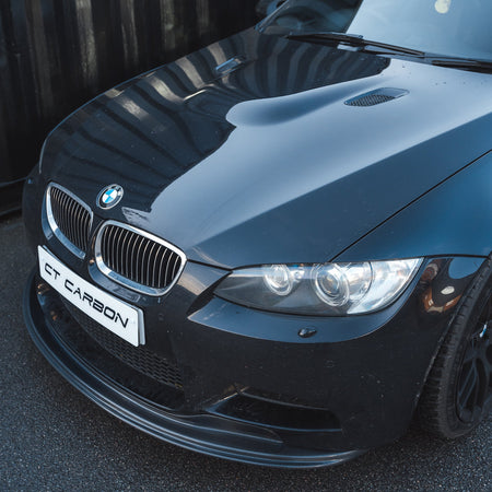 BMW M3 (E92/E90) CARBON FIBRE SPLITTER - GTS STYLE-Splitter-CT CARBON-CT Carbon - High-quality carbon fiber and gloss black aerodynamic parts for premium sports and luxury vehicles.