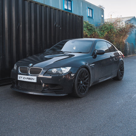 BMW M3 (E92/E90) CARBON FIBRE SPLITTER - GTS STYLE-Splitter-CT CARBON-CT Carbon - High-quality carbon fiber and gloss black aerodynamic parts for premium sports and luxury vehicles.