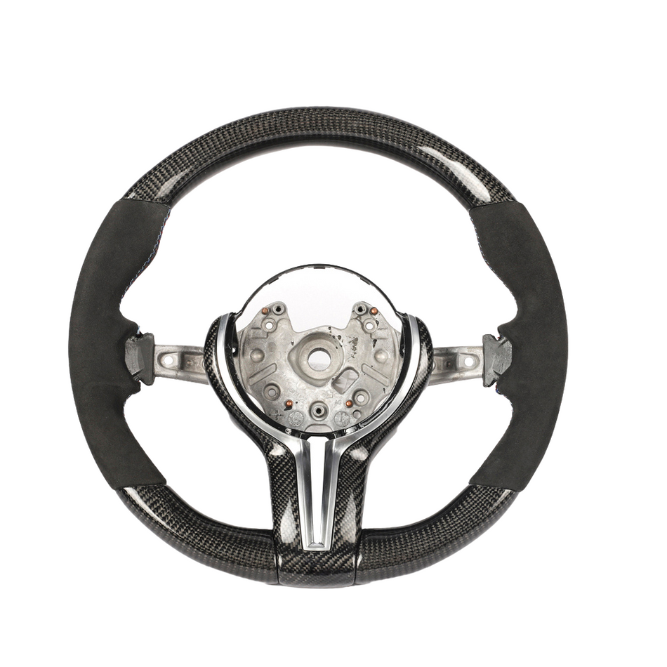 BMW FXX CARBON FIBRE & ALCANTARA ROUND CUSTOM STEERING WHEEL